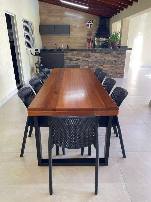 Mesa Jequitibá 2,50mX0,90cm com 10 Cadeiras Larissa